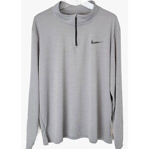 Nike Men's DRI-FIT 1/4 Zip Golf Pullover Solid Gray Long Sleeve